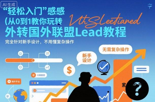 国外联盟賺美刀项目，从0到1教你玩转国外联盟Lead教程，纯新手可操作性100%-黑密阁